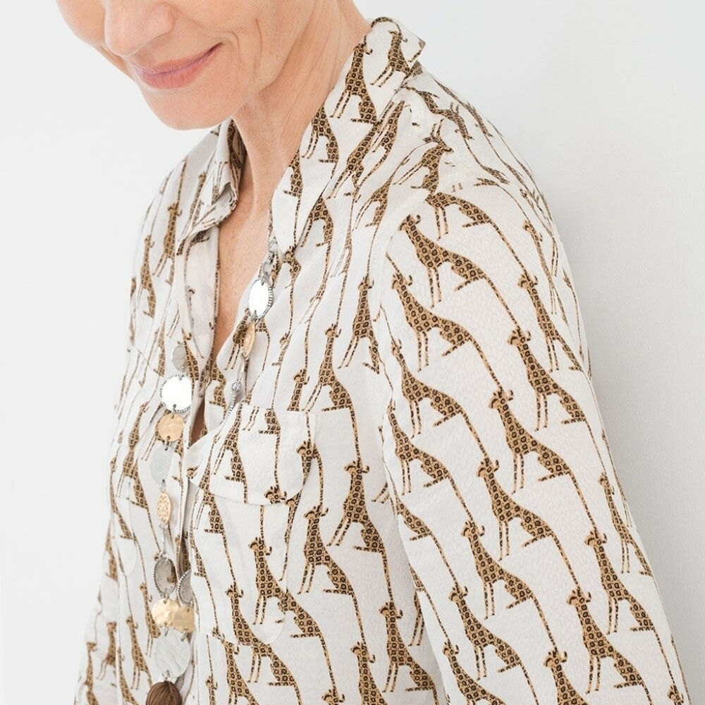 Chico's | Whimsy Cheetah Print Button Front Blouse - image 3